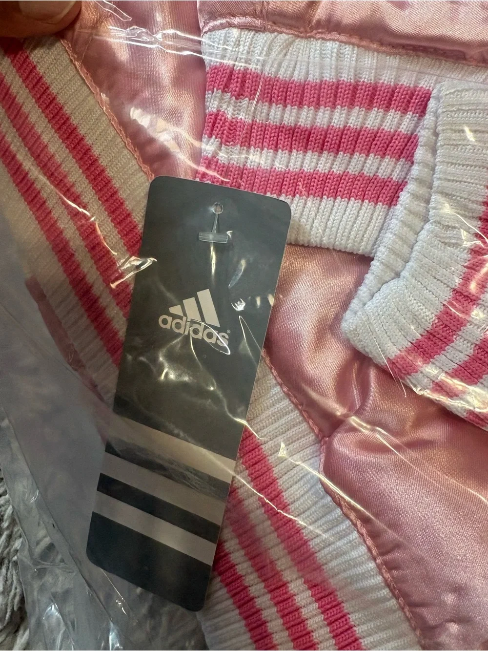 adidas Light Pink Satin Kids' Bomber Jacket